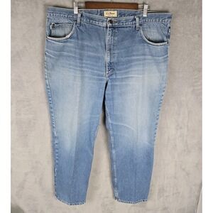LL Bean Classic Fit Blue Denim Jeans 44x30 Medium Wash‎ 100% Cotton 220626